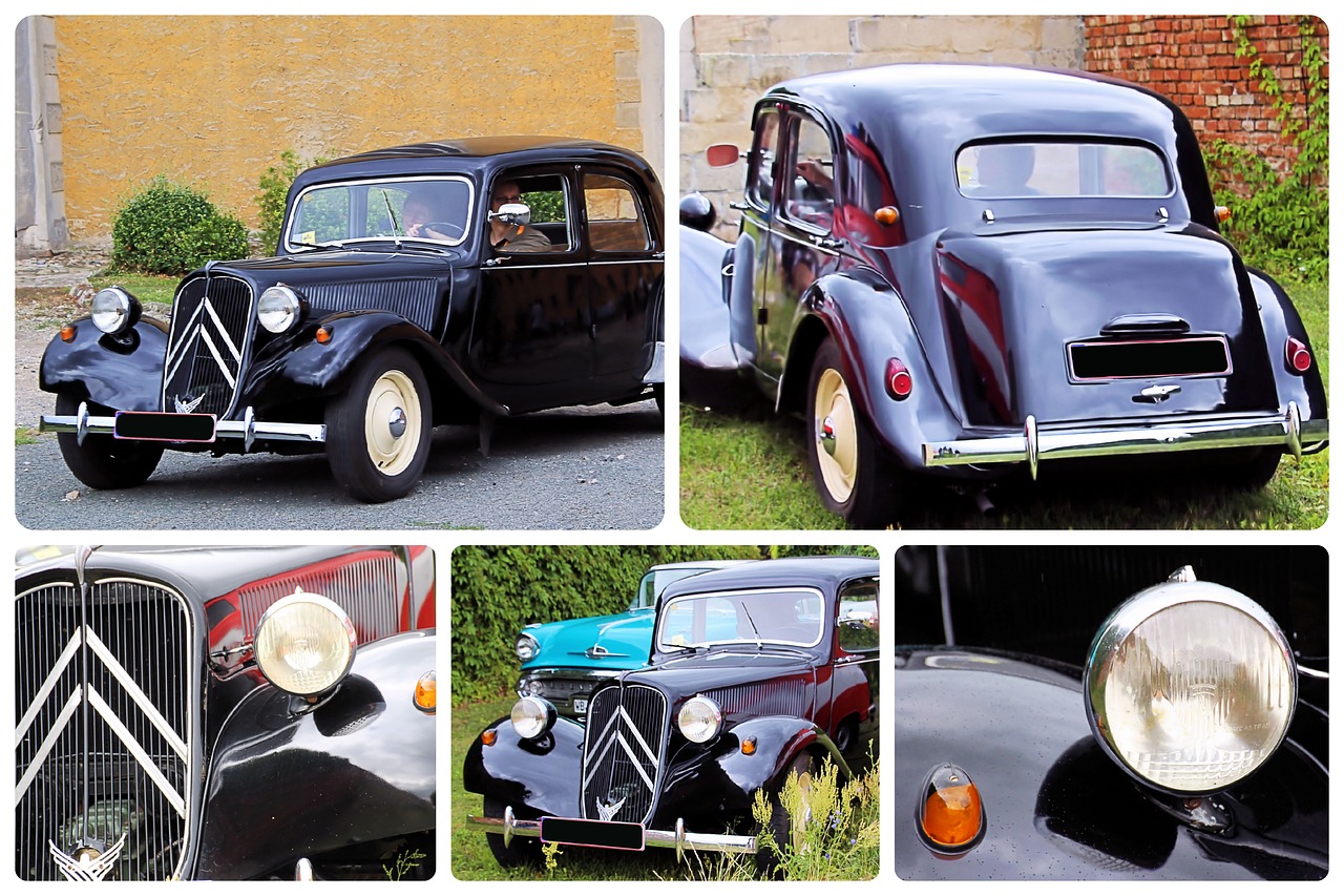 collage citroen 11cv oldtimer free photo