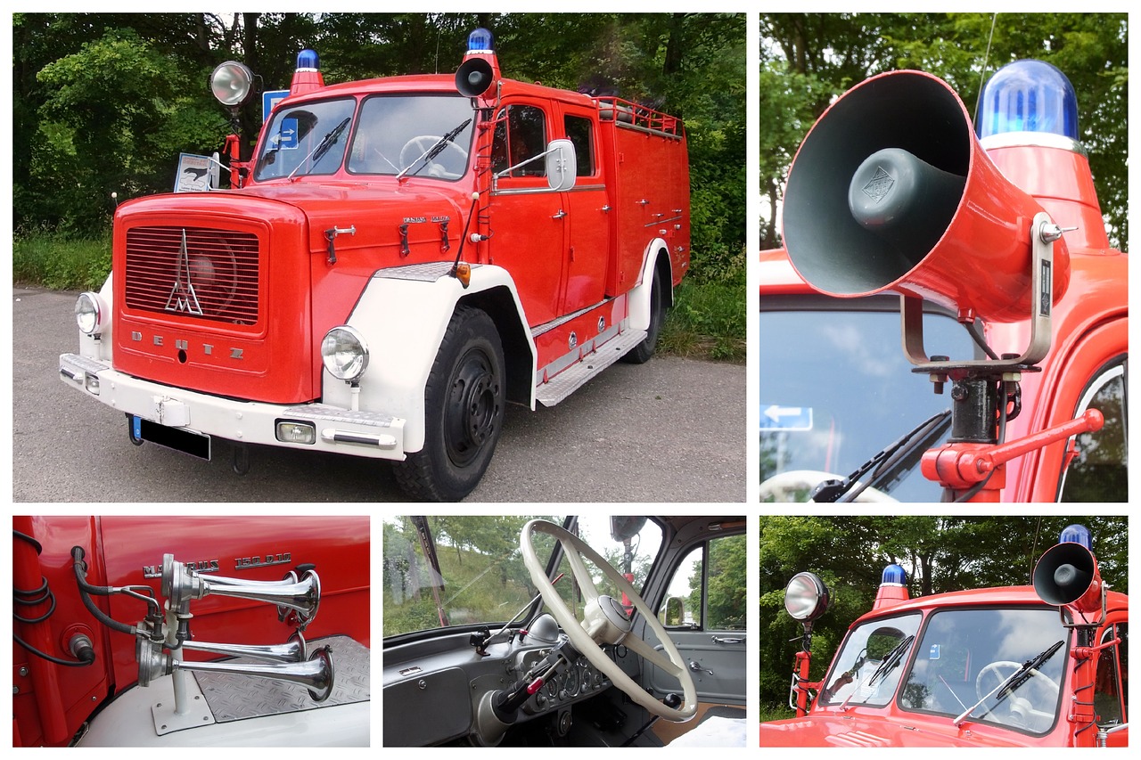 collage fire fire truck free photo