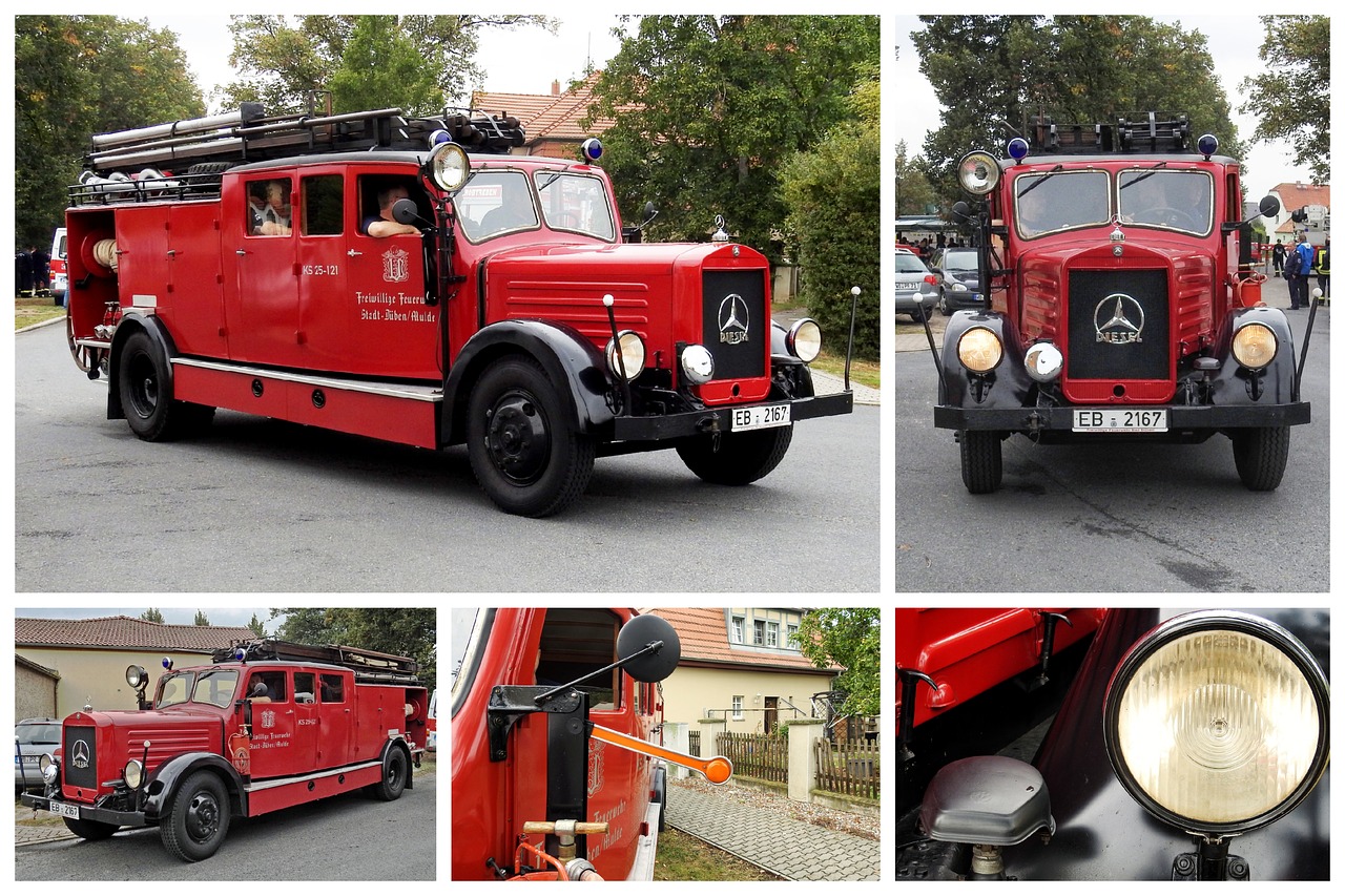 collage fire fire truck free photo