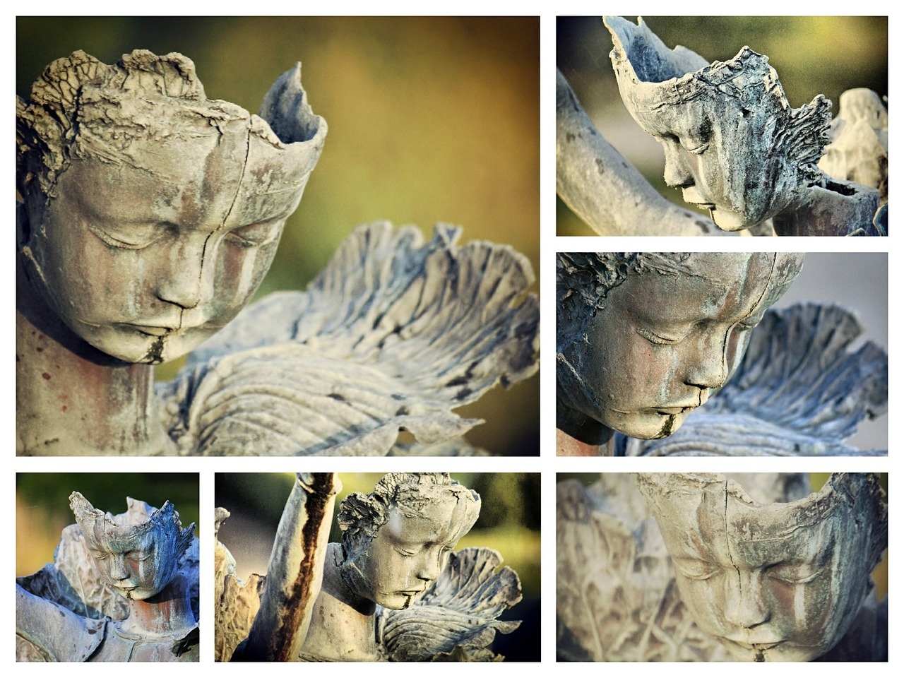 collage statue park free photo