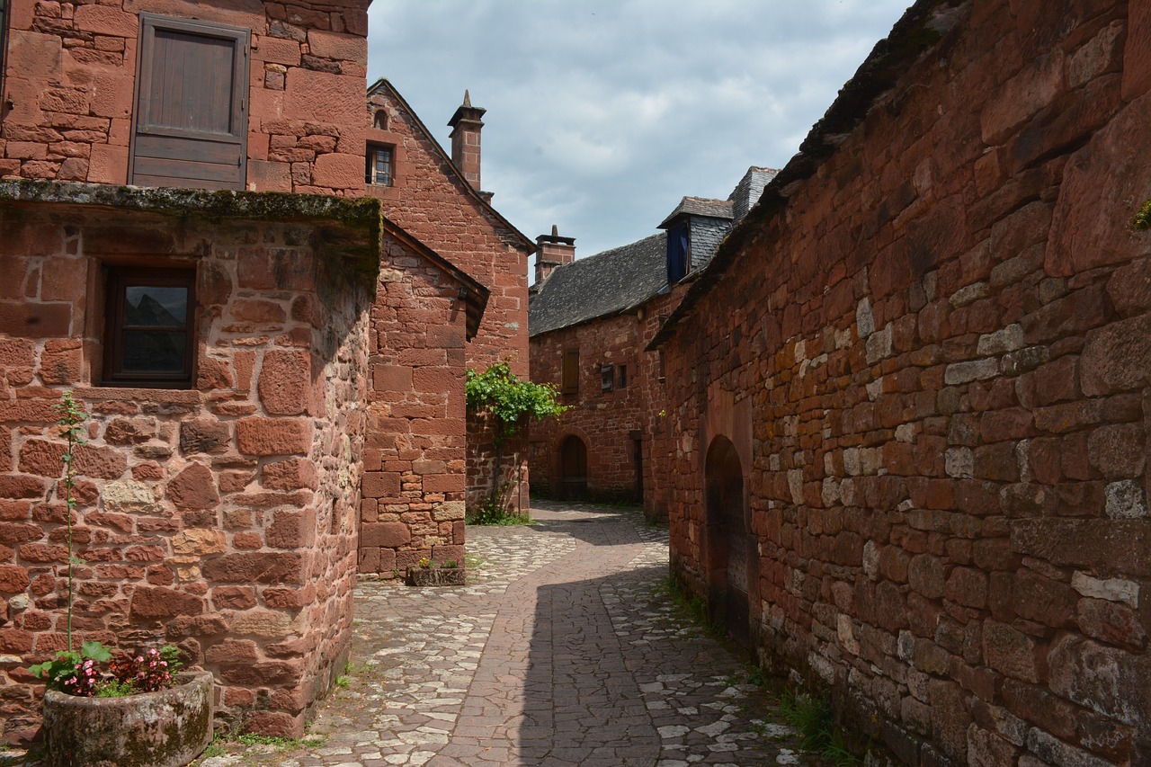 collonges red  village  medieval free photo