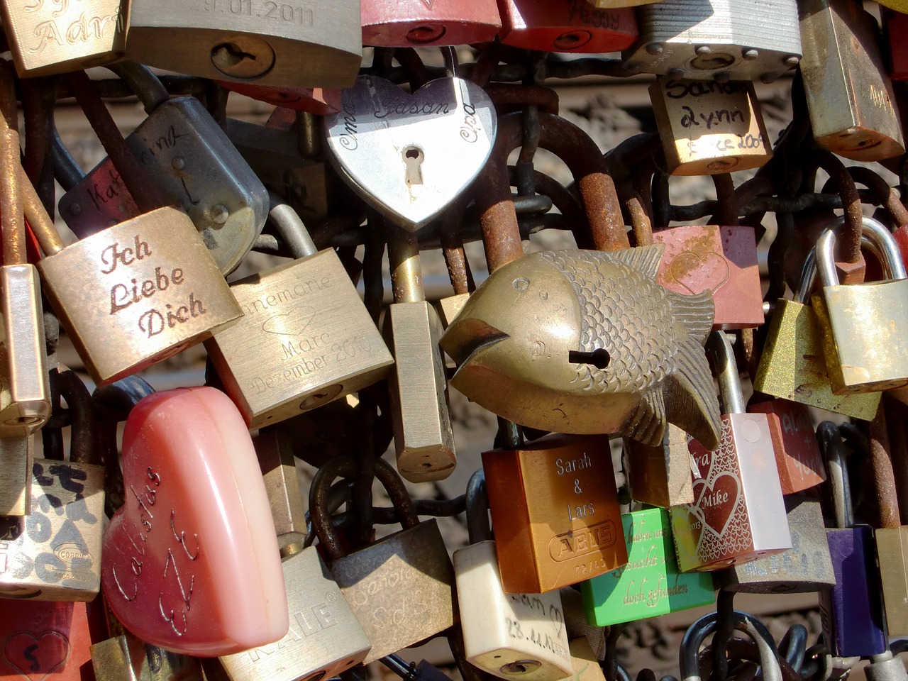 cologne castles padlocks free photo