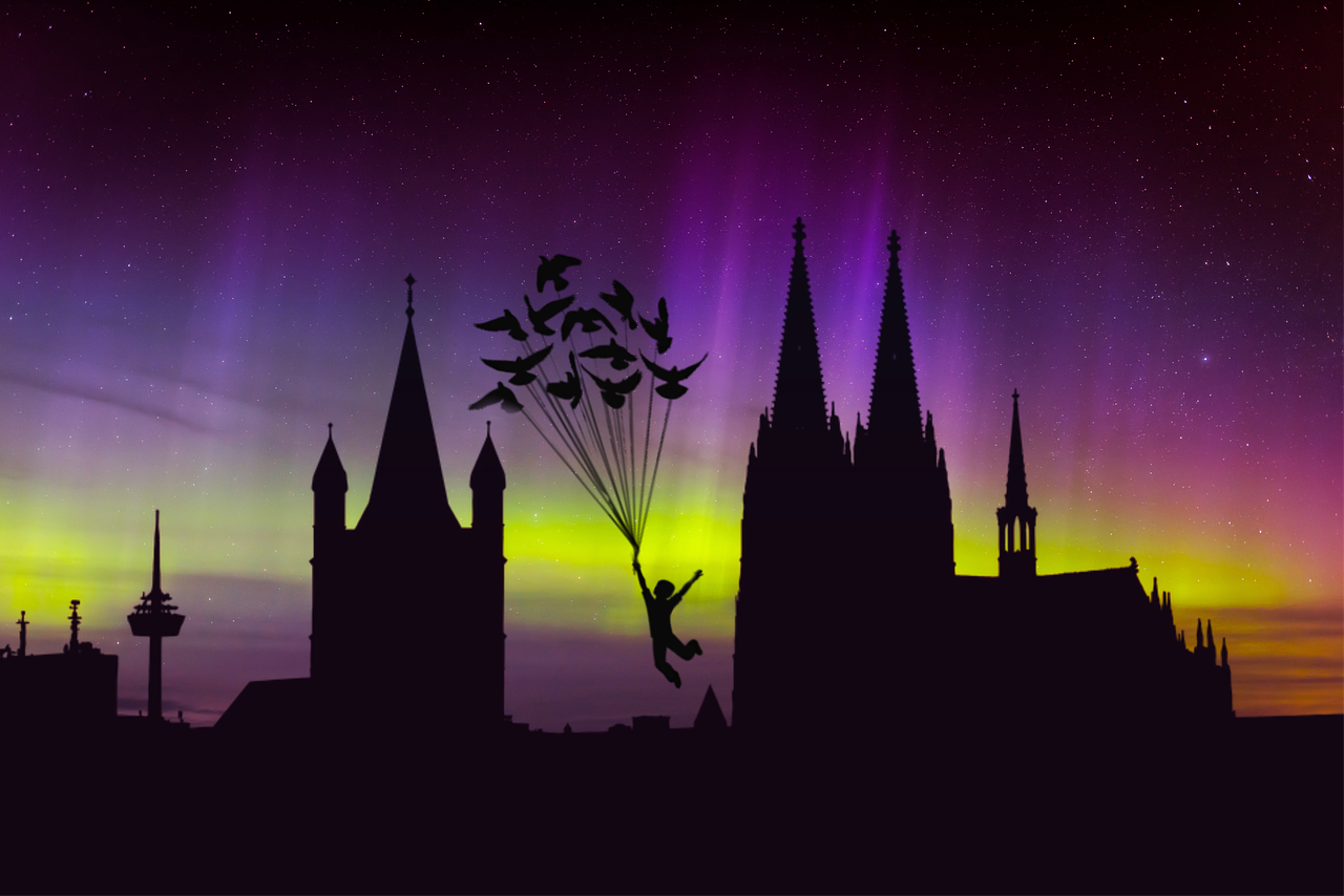 cologne northern lights art free photo