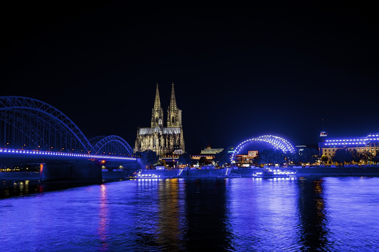 cologne  night  light it up free photo