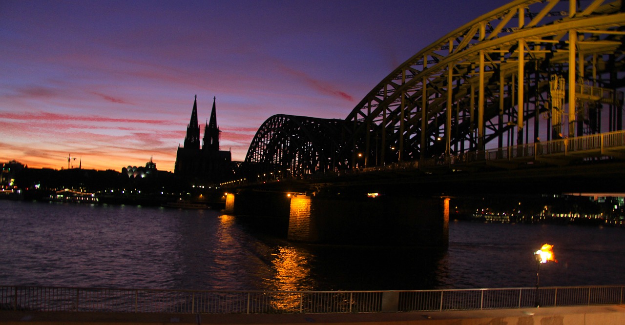 cologne city bridge free photo