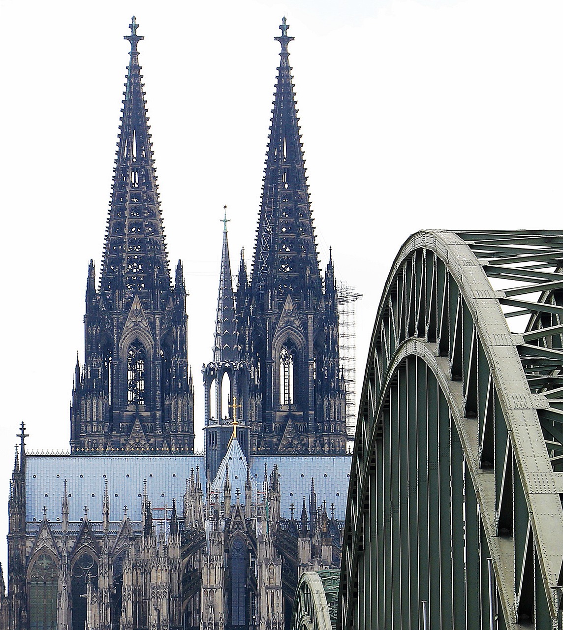 cologne cathedral hohenzollern bridge arches free photo