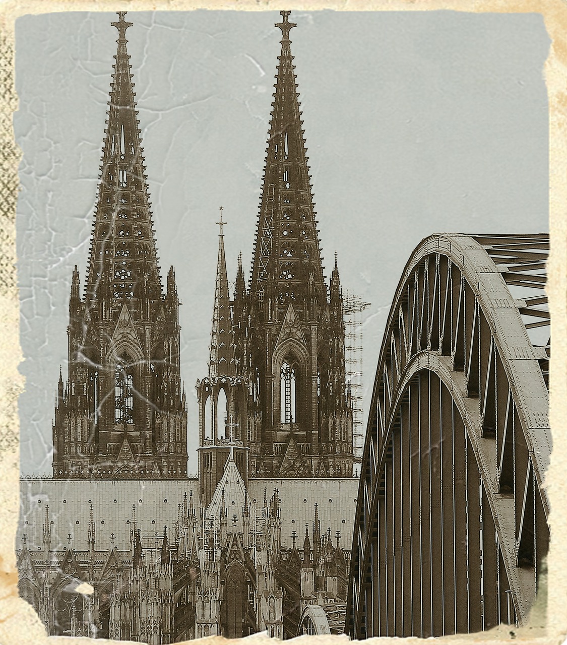cologne cathedral antique hohenzollern bridge free photo