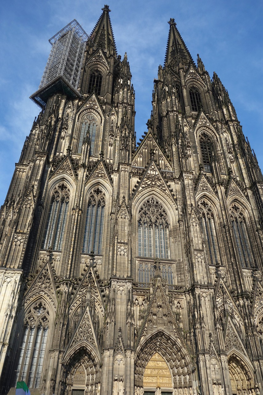 Download free photo of Cologne cathedral, dom, cologne, scaffold ...