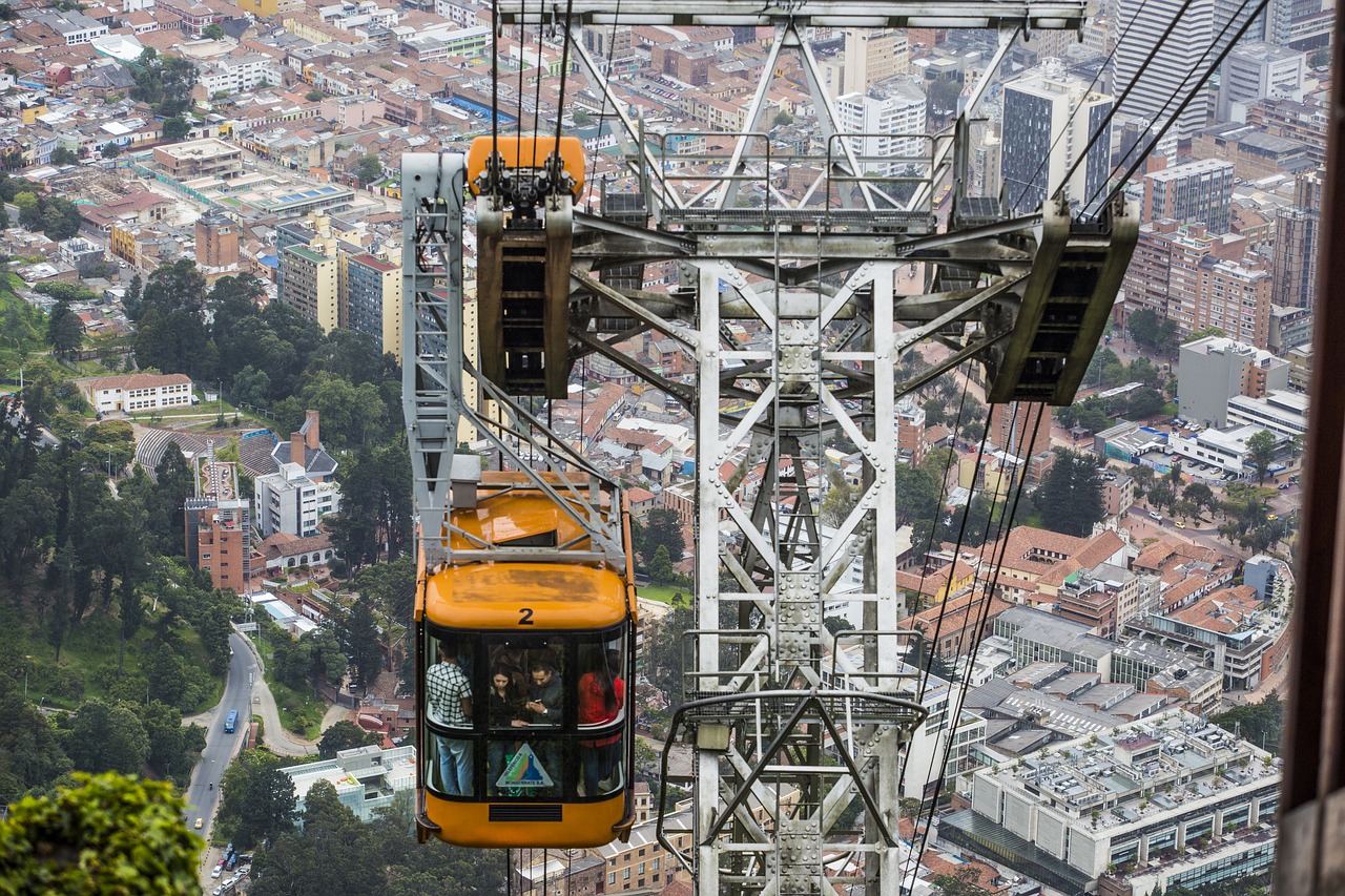 colombia cable car landscape free photo