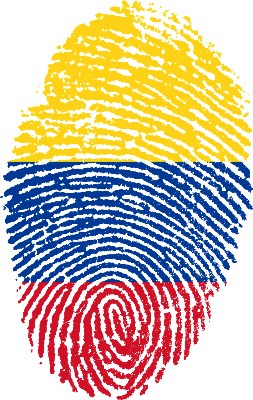 colombia flag fingerprint free photo