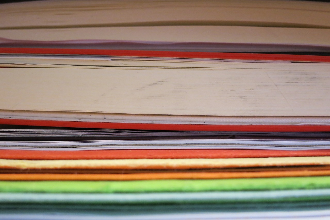 color books stacked free photo