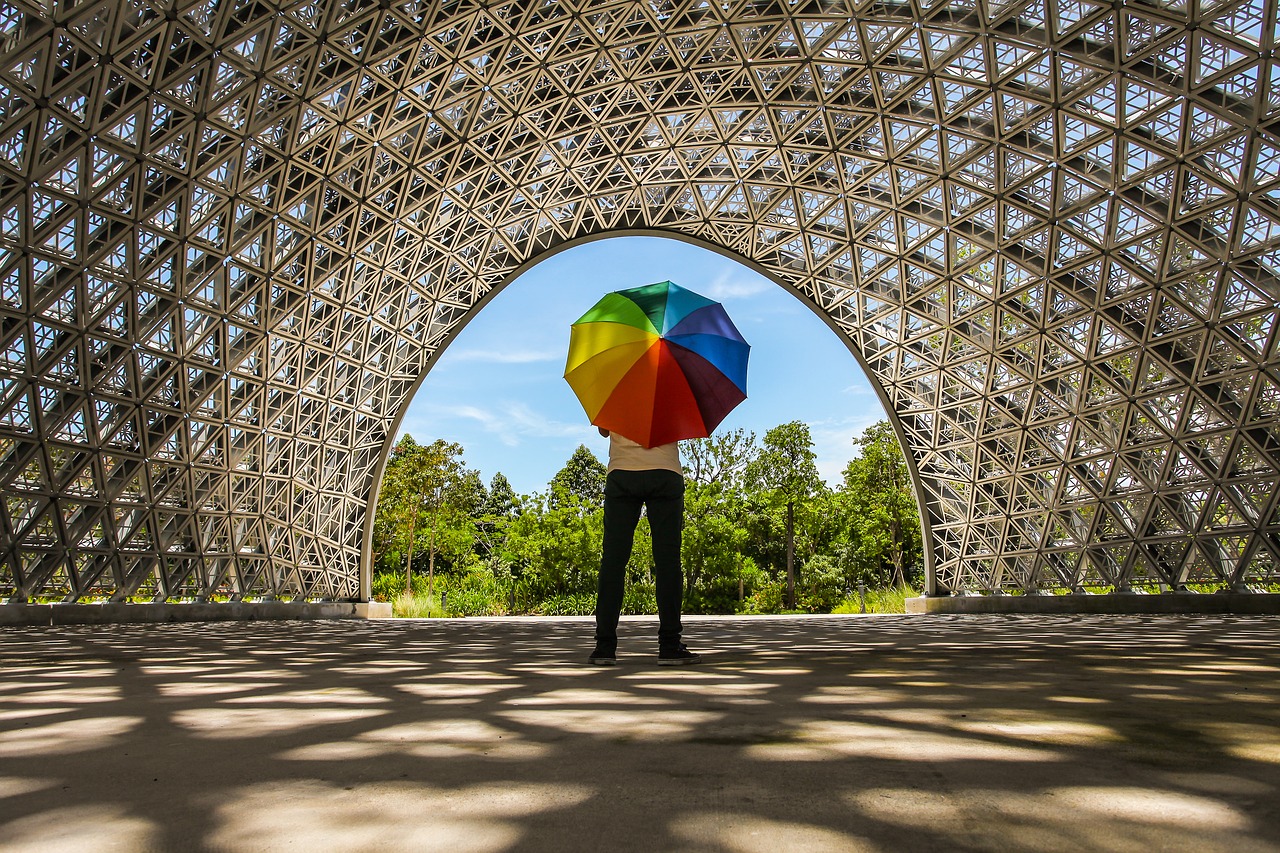 color umbrella art free photo