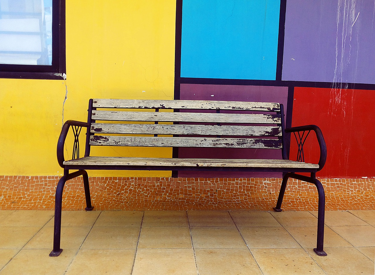 color bench empty free photo