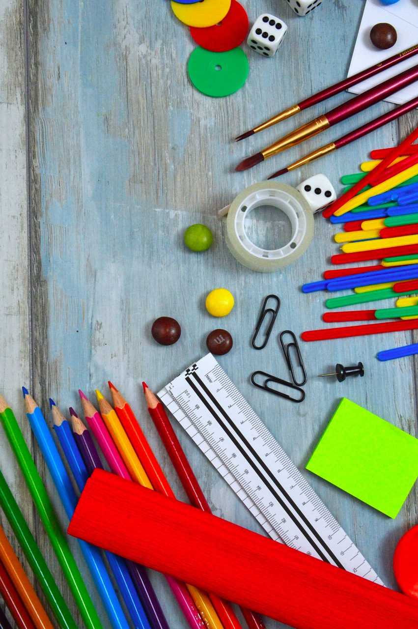 color  school supplies  child free photo