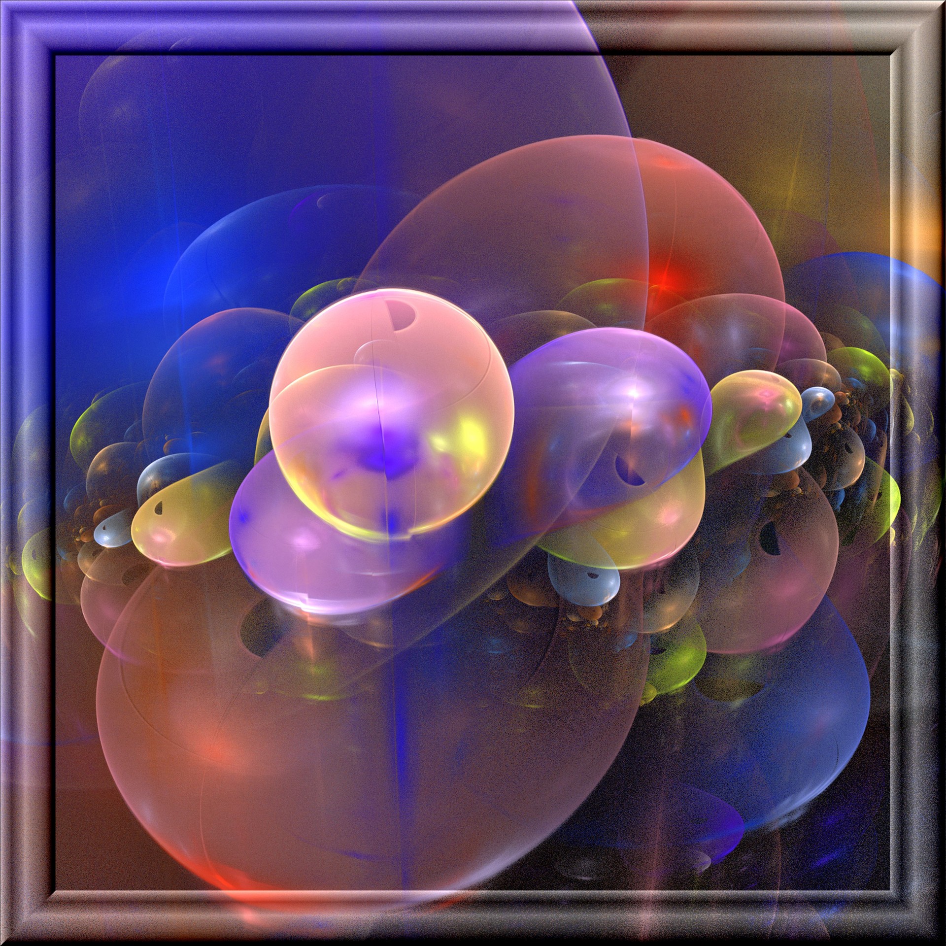 bubbles 3d glass free photo