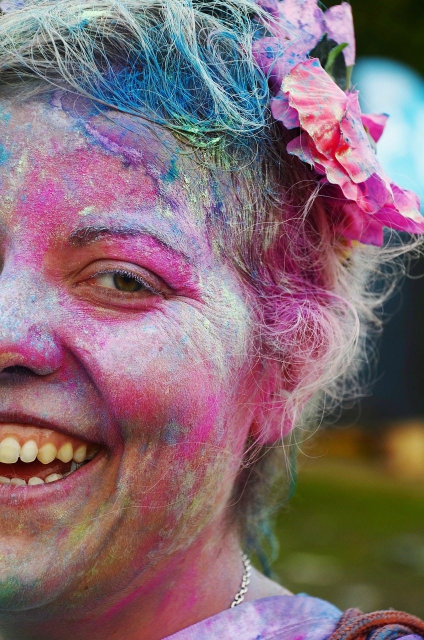 color run festivals girl colorful free photo