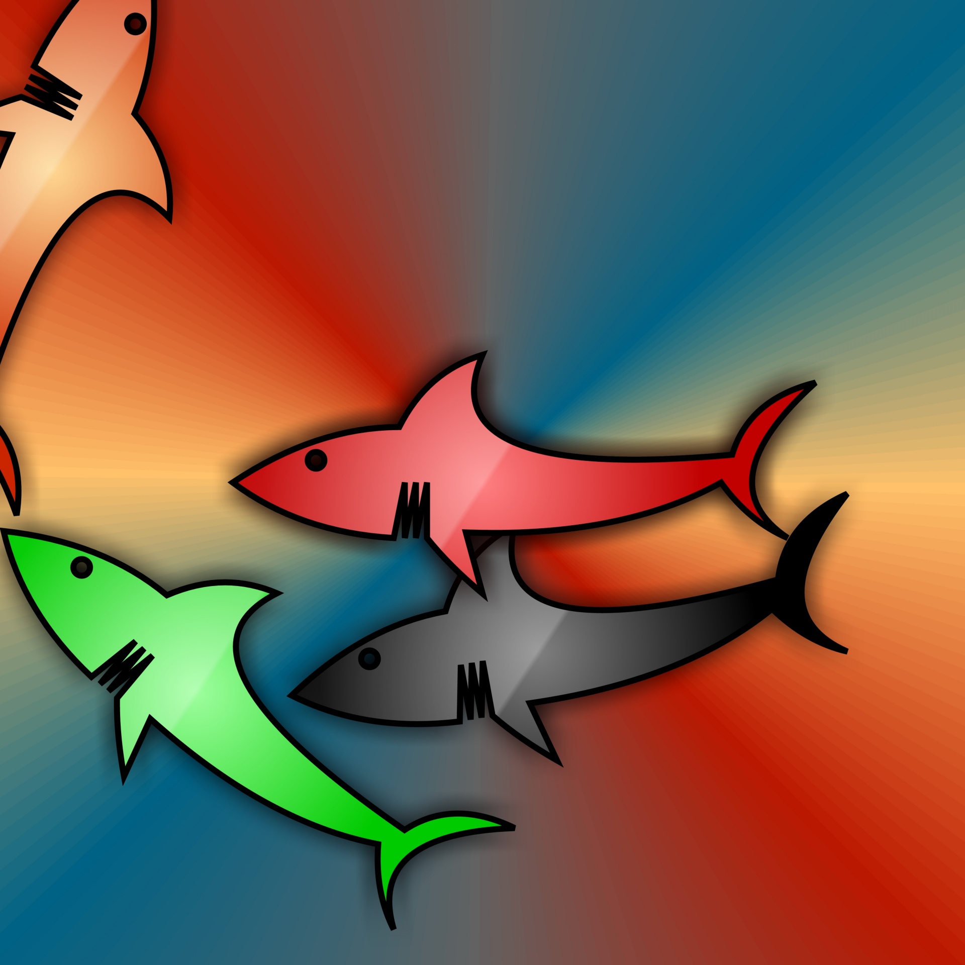 gradient sharks color free photo