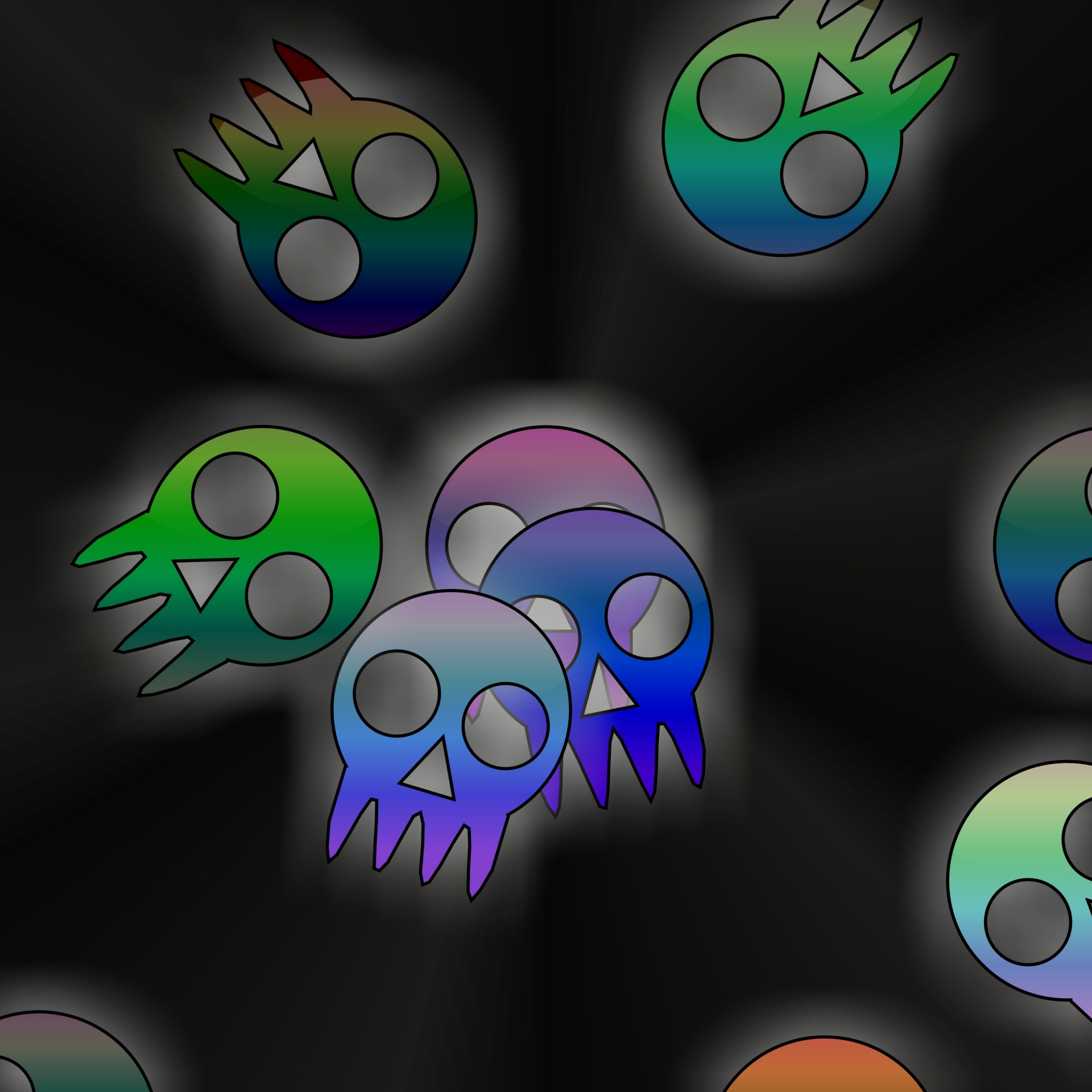 skulls color gradient free photo