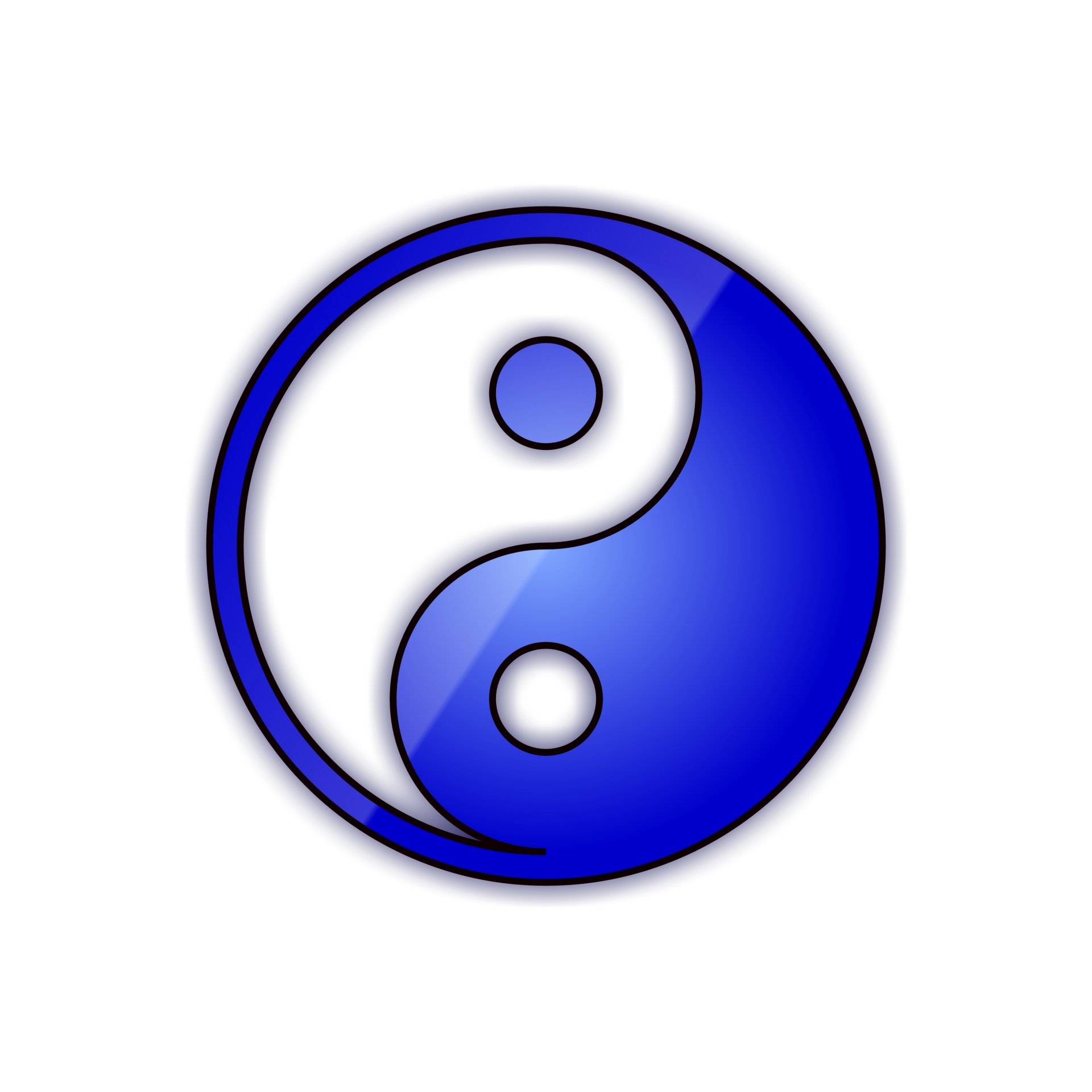Blue Color Yin Yang Sign Free Image From Needpix Com