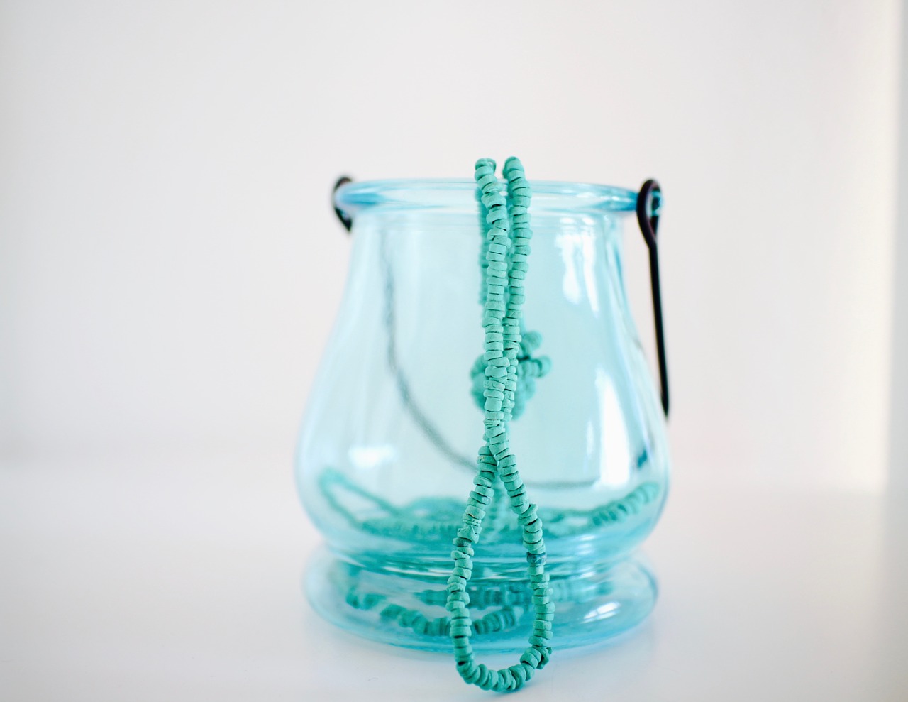 colored glass necklace blue free photo