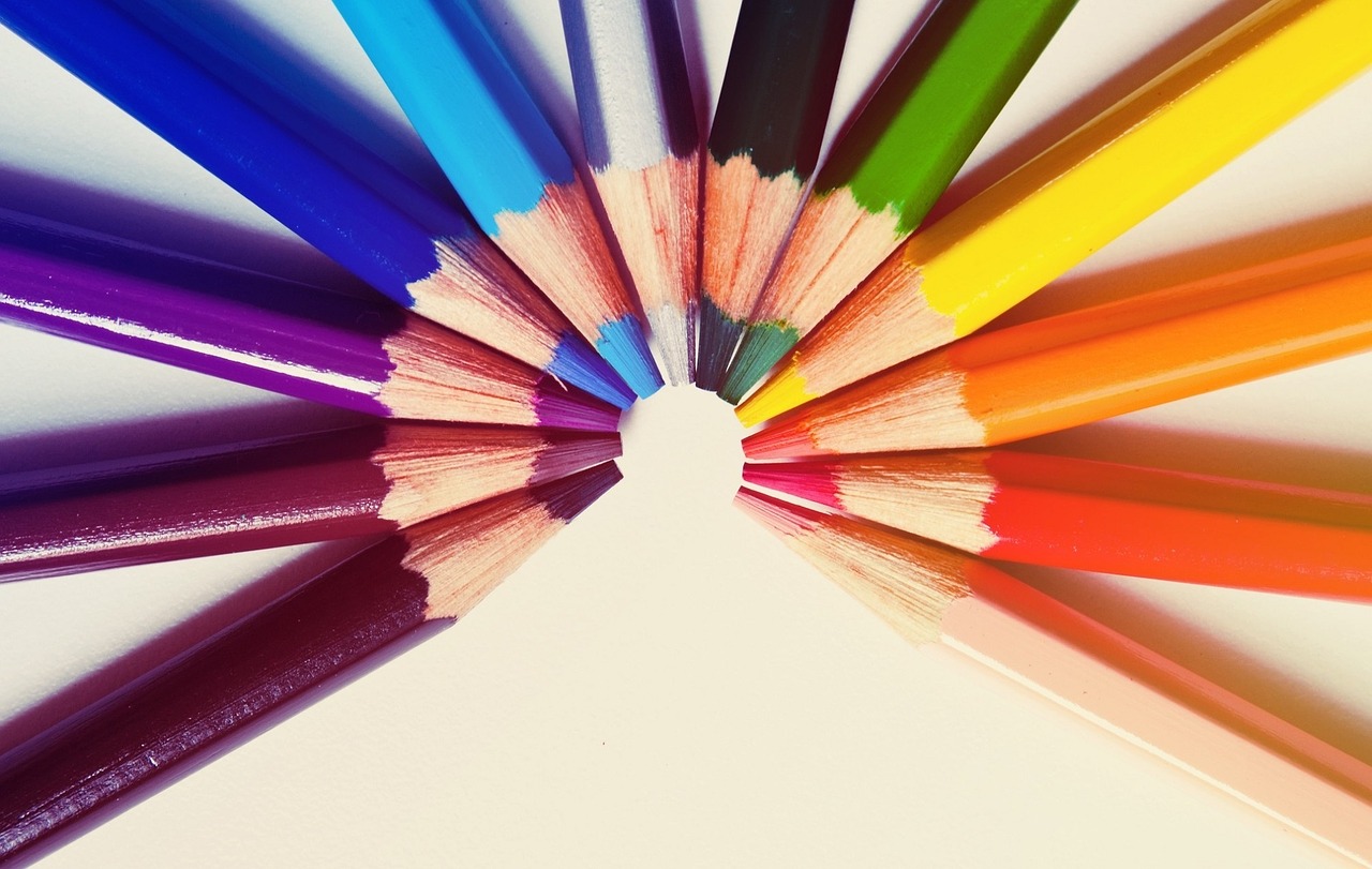 colored pencils rainbow colorful free photo