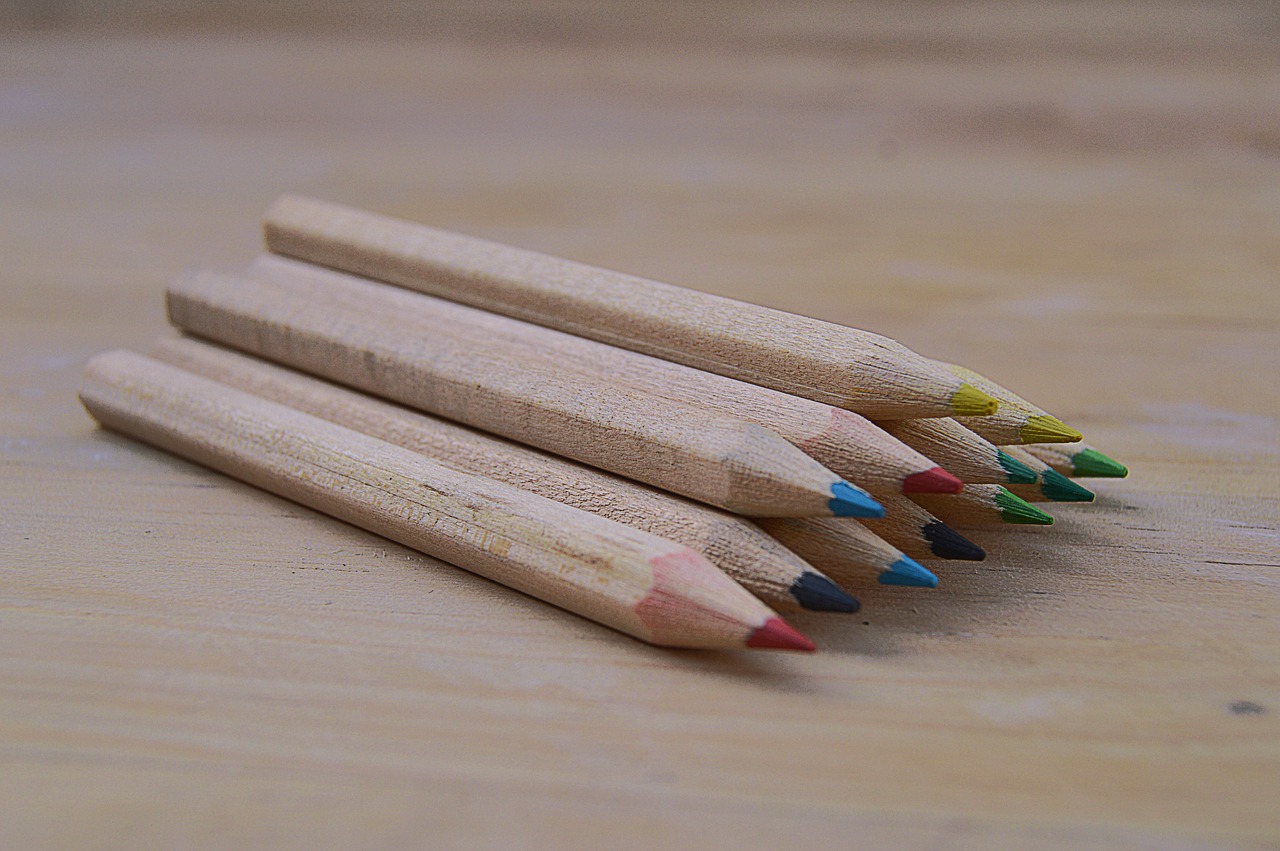 colored pencils wood school free photo