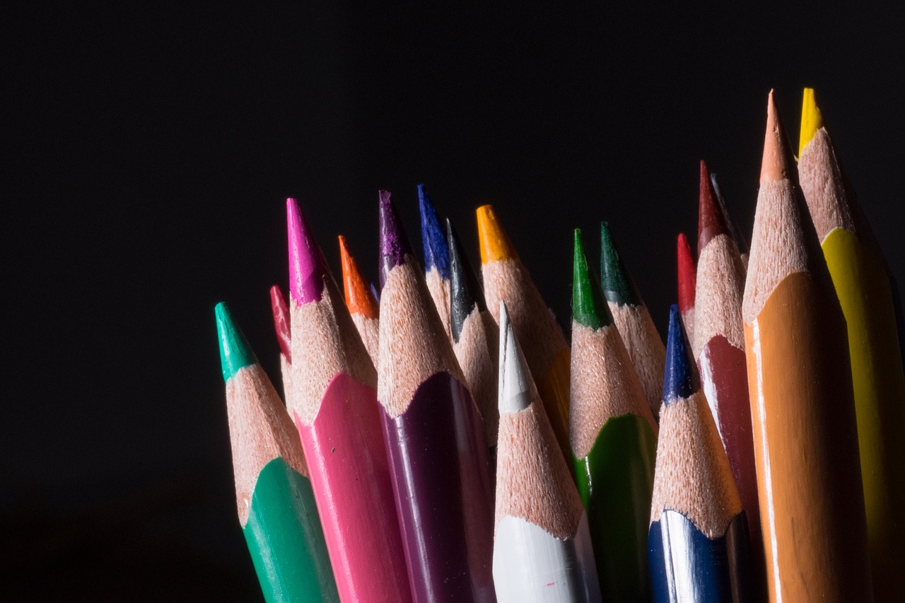 colored pencils wooden pegs pens free photo