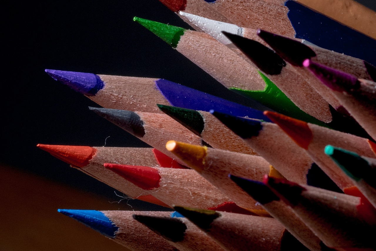 colored pencils wooden pegs pens free photo