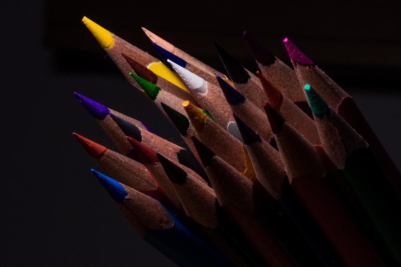 colored pencils wooden pegs pens free photo