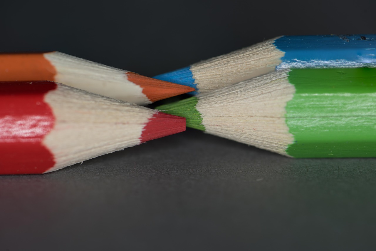 colored pencils macro colorful free photo