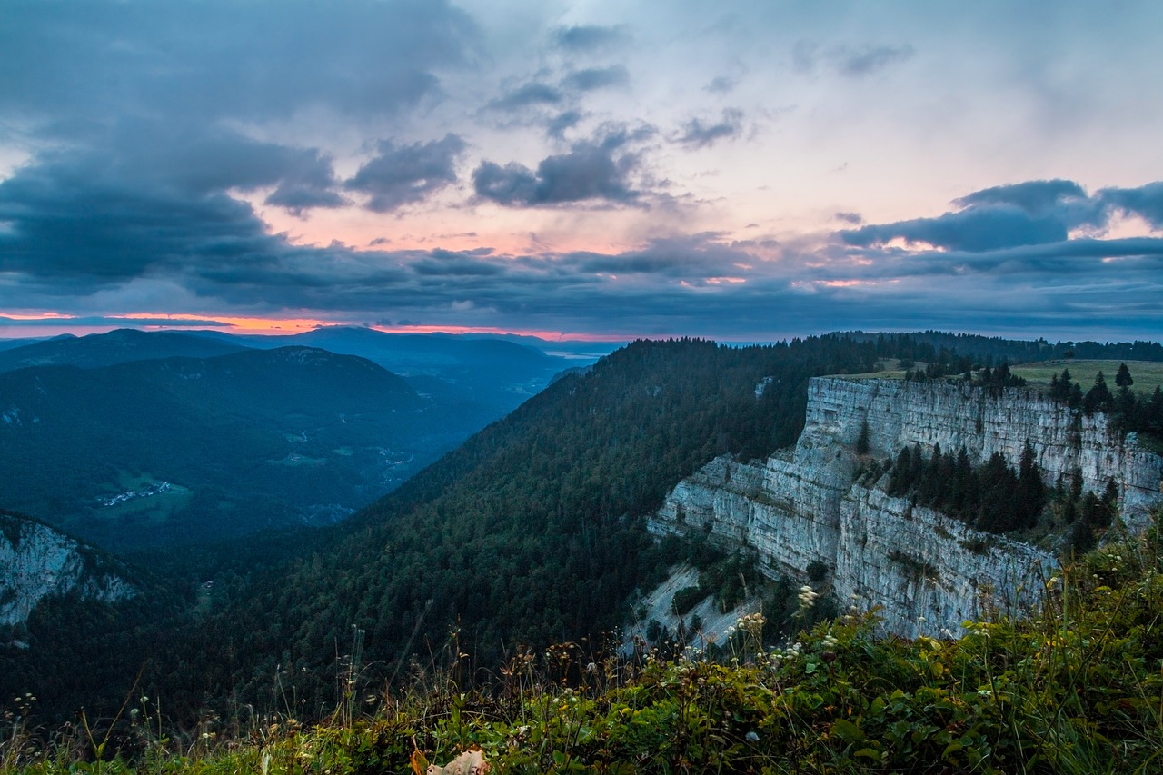 colored the horizon creux du van rock boiler free photo