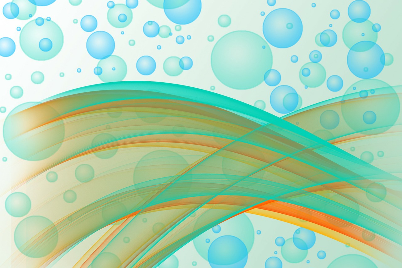 colorful waves bubbles free photo