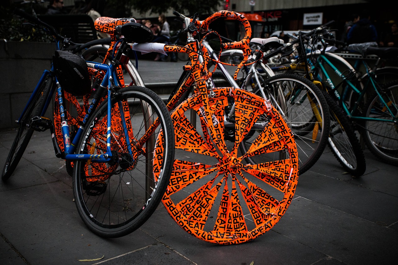 colorful melbourne bicycle free photo