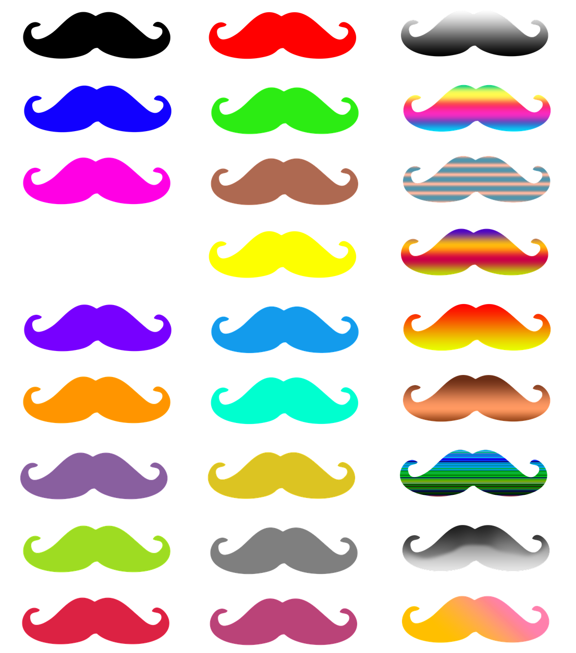 colorful mustache color free photo