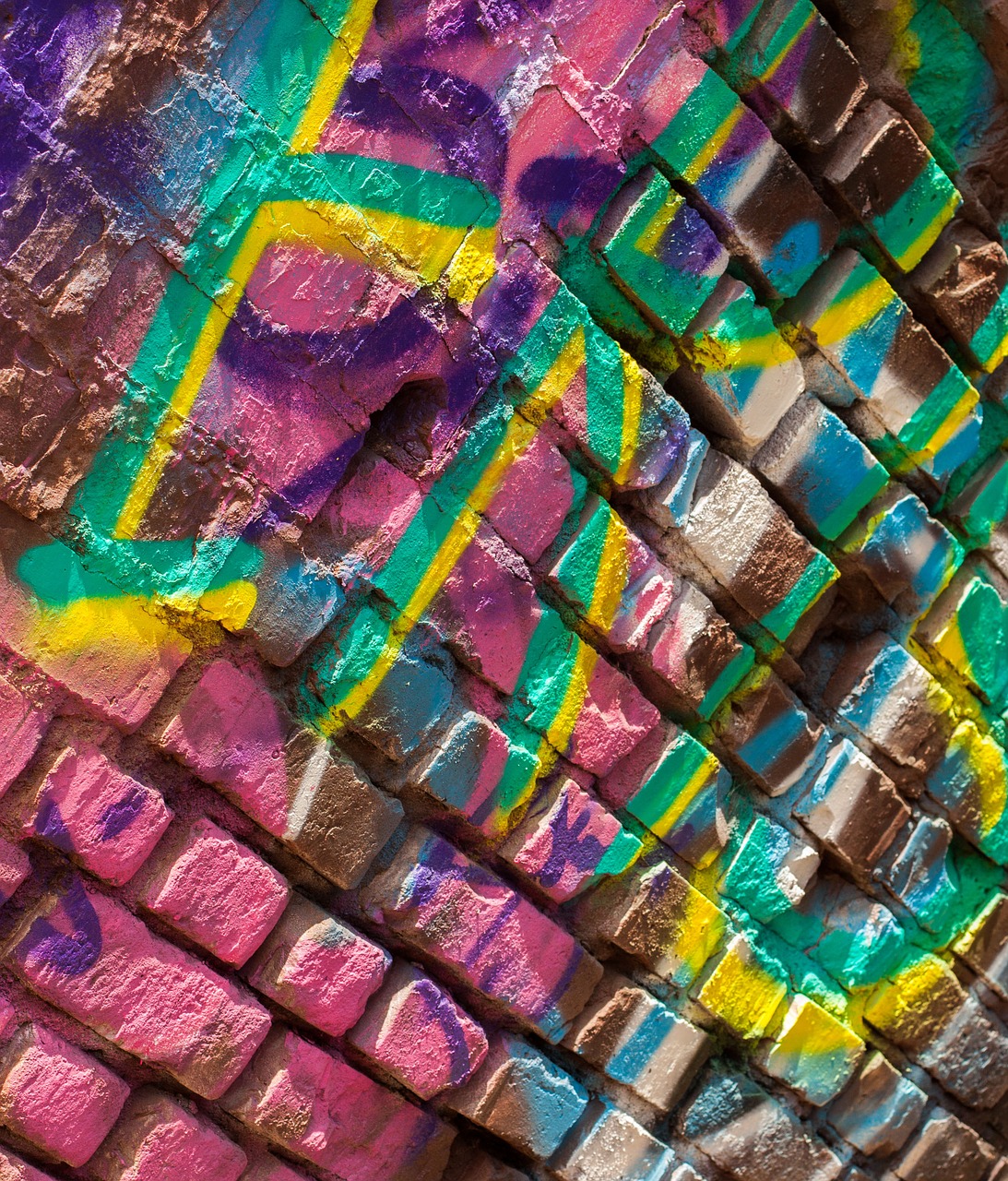 colorful bricks wall free photo