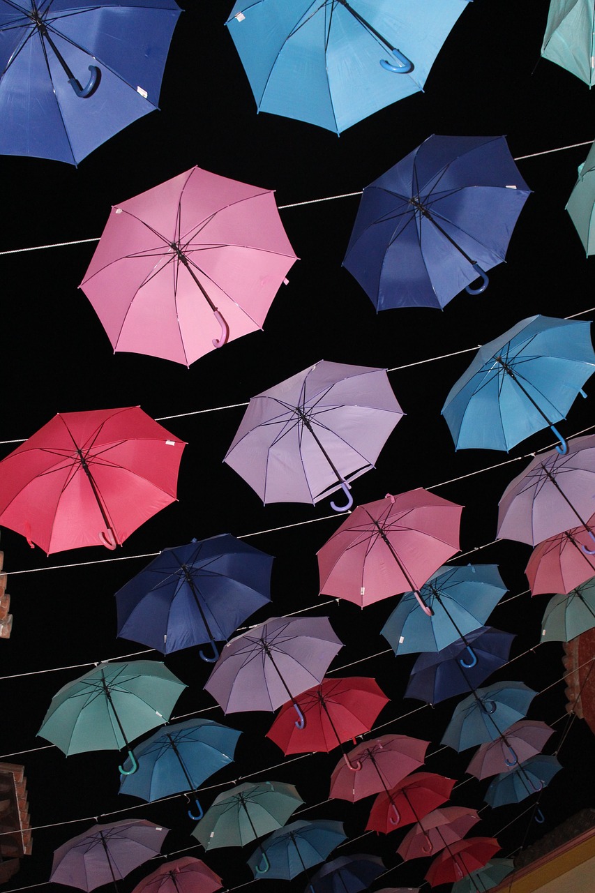 colorful  umbrellas  decoration free photo
