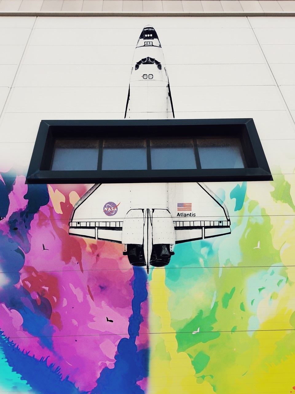 colorful  space shuttle  painting free photo