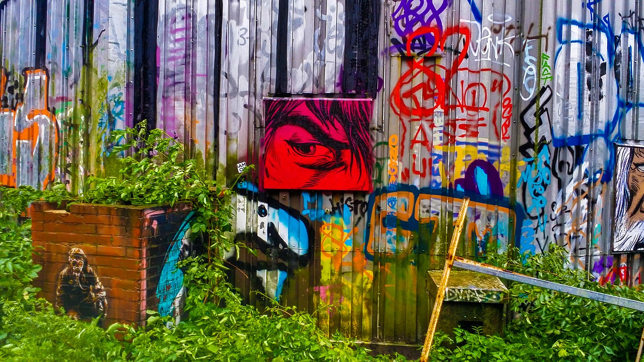 colorful  street art  abandoned free photo
