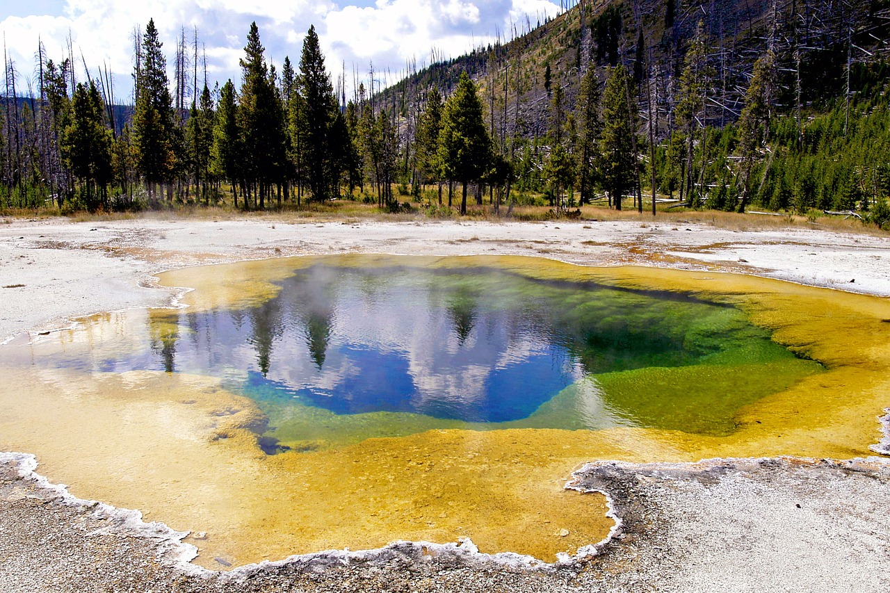 colorful yellowstone national park wyoming free photo