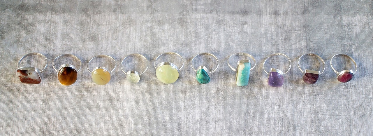 colorful stone rings free photo