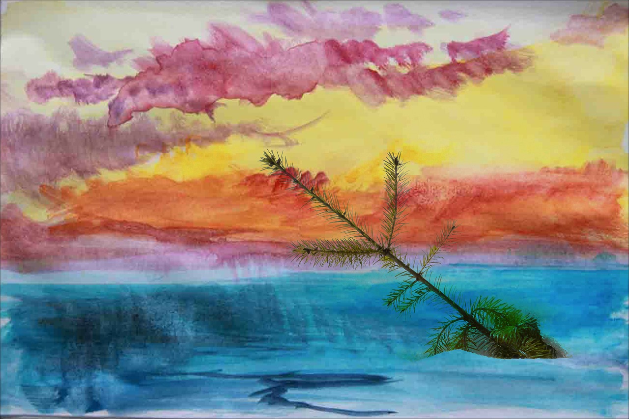 colorful watercolor painting free photo
