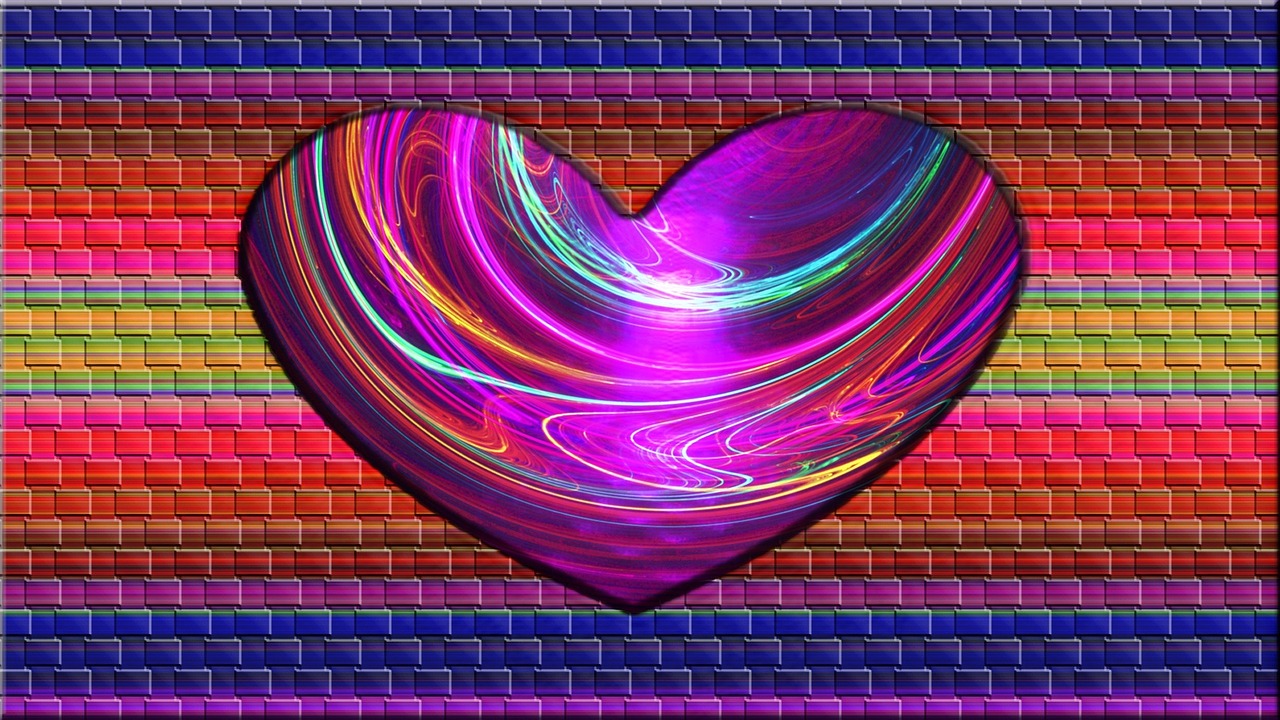 colorful heart love free photo