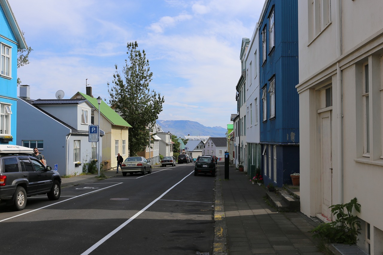 colorful houses street rejkjavik free photo