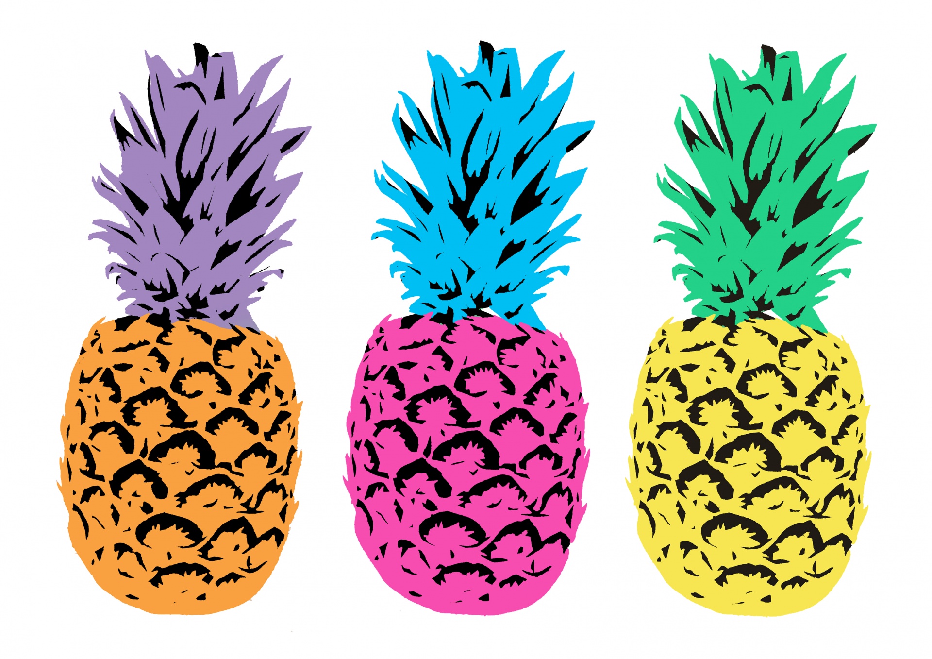 pineapples illustration fruit free photo