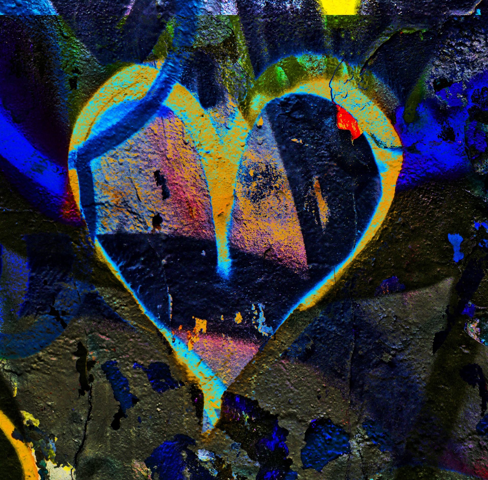 urban art art painted heart free photo