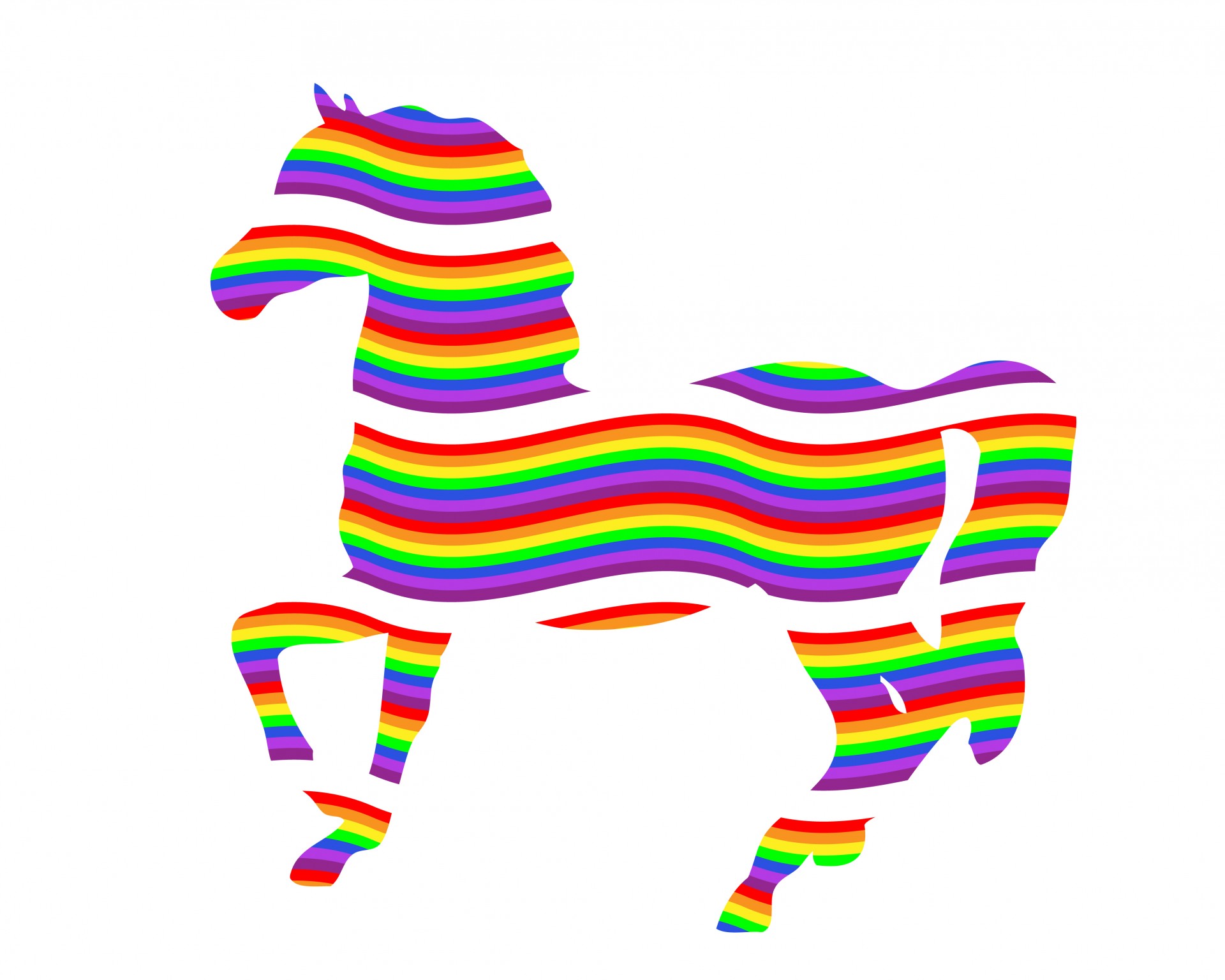 horse colorful rainbow free photo