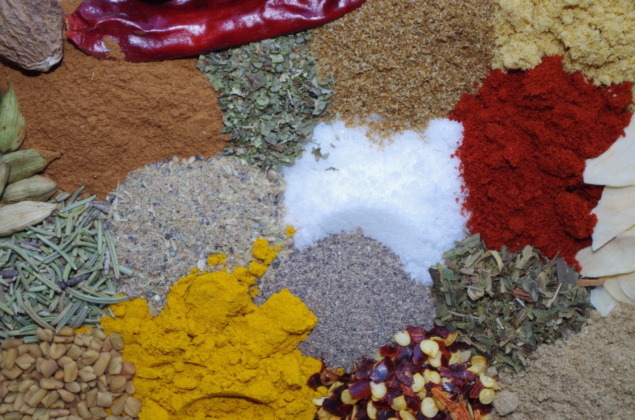 colorful spices salt paprika free photo