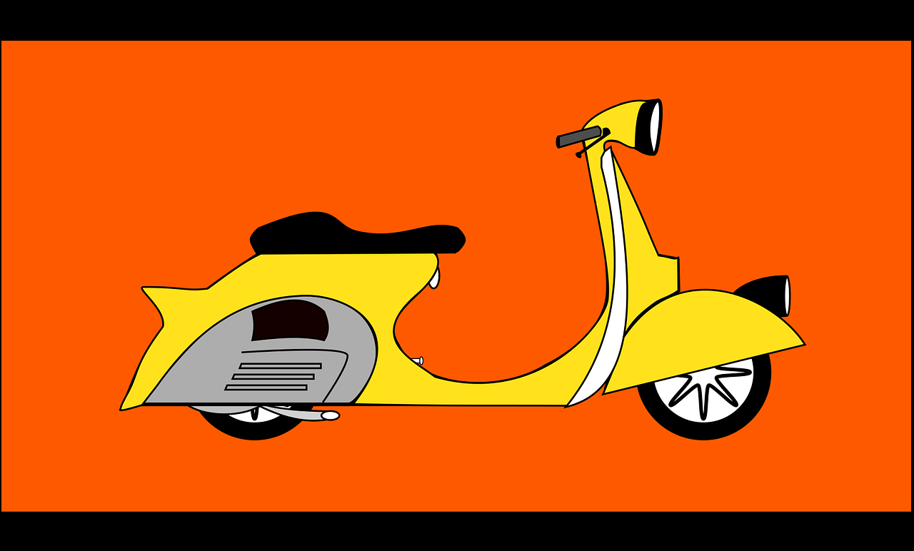 coloring scooter yellow free photo