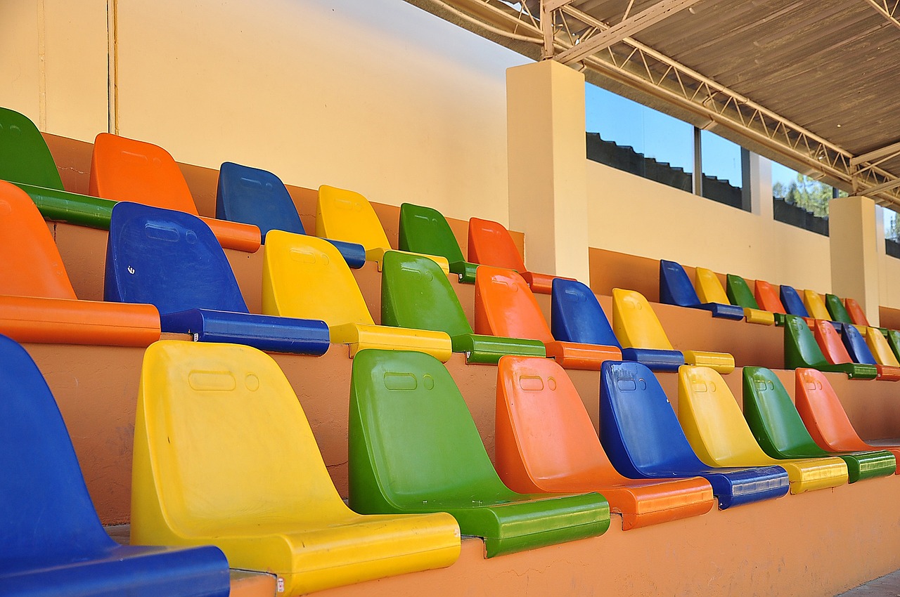 colors chairs stadium free photo