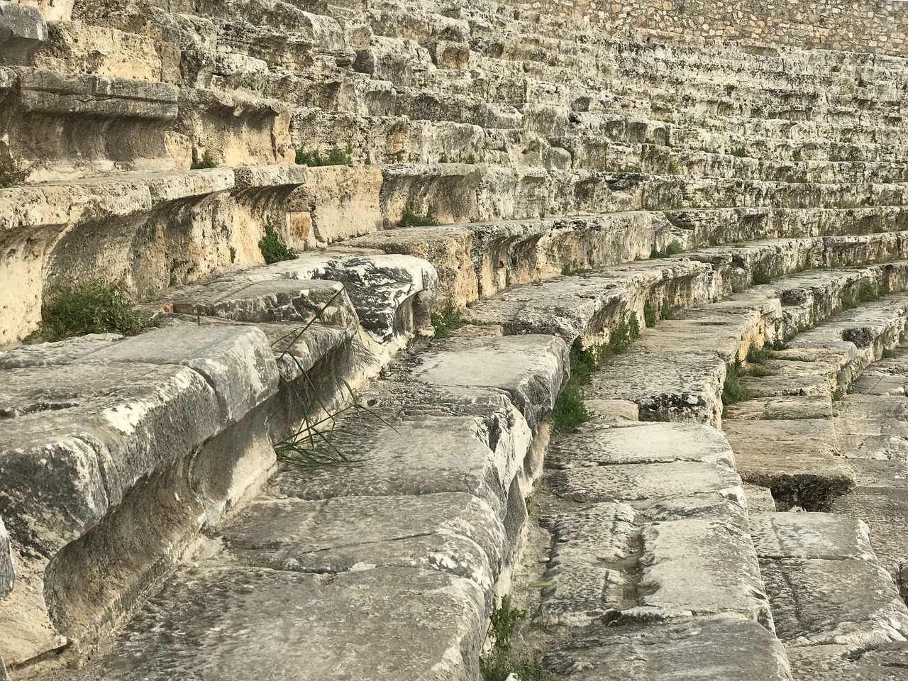 colosseum ancient ruins mottled stone stairs free photo